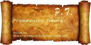 Prodanovics Tamara névjegykártya
